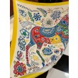 Sciarpa quadrata reversibile in velluto colorato Hermès 140 cm Giallo