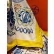 Sciarpa quadrata reversibile in velluto colorato Hermès 140 cm Giallo