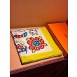 Sciarpa quadrata reversibile in velluto colorato Hermès 140 cm Giallo