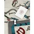 Sciarpa reversibile Hermès in cashmere con motivo a cavallo che salta 140
