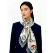 Sciarpa reversibile Hermès in cashmere con motivo a cavallo che salta 140