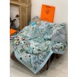 Sciarpa reversibile in cashmere Hermès Animal City, 140 blu