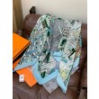 Sciarpa reversibile in cashmere Hermès Animal City, 140 blu