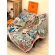 Qualità superiore replica Sciarpa reversibile in cashmere Hermès Animal City, 140 rosa