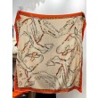 Qualità superiore replica Sciarpa reversibile in cashmere Hermès con motivo a cavallo che salta 140 Organge