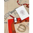 Qualità superiore replica Sciarpa reversibile in cashmere Hermès con motivo a cavallo che salta 140 Organge