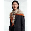 Qualità superiore replica Sciarpa reversibile in cashmere Hermès con motivo a cavallo che salta 140 Organge
