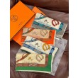 Alta gamma replica Sciarpa reversibile in cashmere Hermès con motivo a cavallo che salta 140 Verde