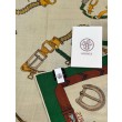 Alta gamma replica Sciarpa reversibile in cashmere Hermès con motivo a cavallo che salta 140 Verde