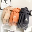 Alta gamma replica Sciarpa unisex classica Hermès in cashmere 70x200 arancione