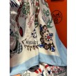 Qualità da grande replica Sciarpe reversibili in velluto colorato Hermès Sciarpa 140 cm Blu