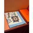 Qualità da grande replica Sciarpe reversibili in velluto colorato Hermès Sciarpa 140 cm Blu