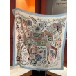 Qualità da grande replica Sciarpe reversibili in velluto colorato Hermès Sciarpa 140 cm Blu