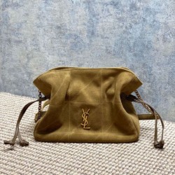 Replica qualità specchio Borsa a tracolla YSL Saint Laurent Jamie pelle scamosciata Foglia d'oro