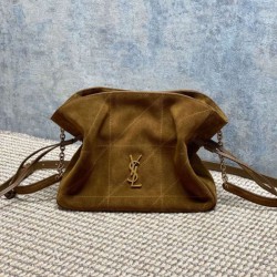 Replica qualità specchio Borsa a tracolla YSL Saint Laurent Jamie pelle scamosciata Caramello