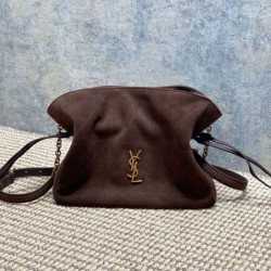 Replica qualità specchio Borsa  1:1 a tracolla YSL Saint Laurent Jamie pelle scamosciata Caffè