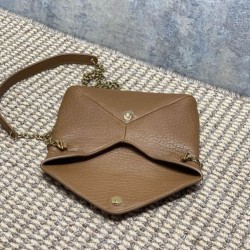 Replica Borsa a tracolla classica Calypso Mini YSL Saint Laurent con catena Marrone Imitazioni Replica qualità specchio Borsa a tracolla classica Calypso Mini YSL Saint Laurent con catena Marrone