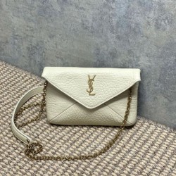 Replica qualità specchio Borse Firmate  a tracolla classica Calypso Mini YSL Saint Laurent con catena Beige