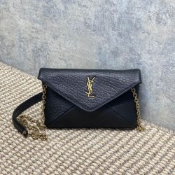 Replica qualità specchio Bora Pari all'originale replica a tracolla classica Calypso Mini YSL Saint Laurent con catena Nero