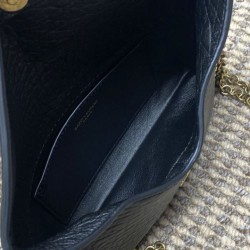 Replica qualità specchio Bora Pari all'originale replica a tracolla classica Calypso Mini YSL Saint Laurent con catena Nero