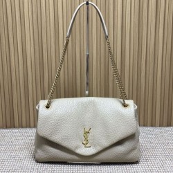 Replica qualità specchio Borsa a tracolla grande YSL Saint Laurent Calypso beige