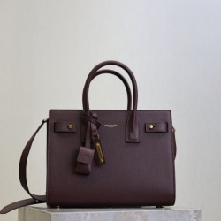 Replica qualità specchio Borsa tote Sac De Jour piccola/media/grande YSL Saint Laurent Borgogna