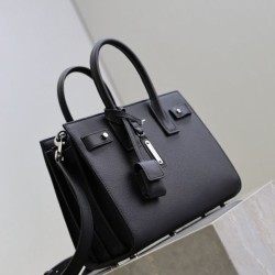 Replica Borsa tote Sac De Jour piccola/media/grande YSL Saint Laurent nera hardware argento Imitazioni Replica qualità specchio Borsa tote Sac De Jour piccola/media/grande YSL Saint Laurent nera hardware argento