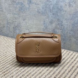 Replica qualità specchio Borse Imitazioni a tracolla YSL Saint Laurent Mini Classic Niki 18cm Marrone