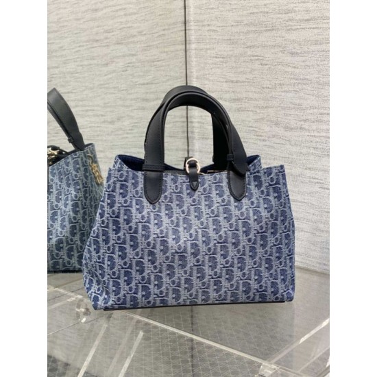 Replica Borsa Tote Dior Toujours piccola/media/grande blu denim Imitazioni Replica qualità specchio Borsa Tote Dior Toujours piccola/media/grande blu denim