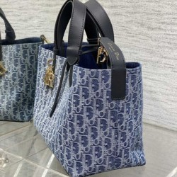Replica Borsa Tote Dior Toujours piccola/media/grande blu denim Imitazioni Replica qualità specchio Borsa Tote Dior Toujours piccola/media/grande blu denim