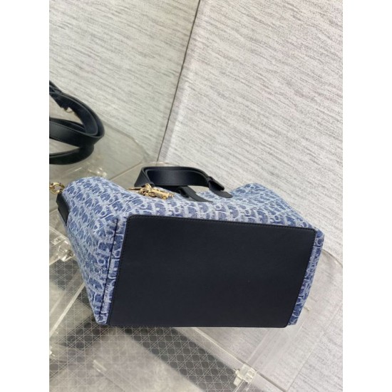 Replica Borsa Tote Dior Toujours piccola/media/grande blu denim Imitazioni Replica qualità specchio Borsa Tote Dior Toujours piccola/media/grande blu denim