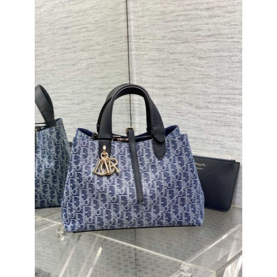 Replica Borsa Tote Dior Toujours piccola/media/grande blu denim Imitazioni Replica qualità specchio Borsa Tote Dior Toujours piccola/media/grande blu denim