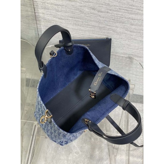 Replica Borsa Tote Dior Toujours piccola/media/grande blu denim Imitazioni Replica qualità specchio Borsa Tote Dior Toujours piccola/media/grande blu denim