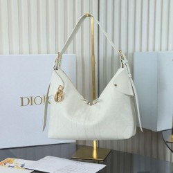 Replica qualità specchio Borse  Alta Qualità hobo Dior Voyage piccola/media piatta Macrocannage Bianco