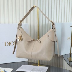 Replica qualità specchio Qualità superiore replica hobo Dior Voyage piccola/media piatta Macrocannage Albicocca