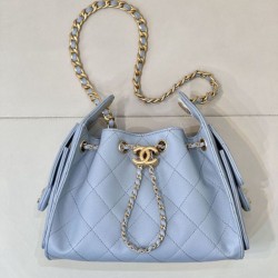 Replica qualità specchio Borse Imitazioni hobo piccola Chanel 25 AS5631 Blu