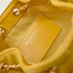 Replica Borsa hobo piccola Chanel 25 AS5631 scamosciata giallo Imitazioni Replica qualità specchio Borsa hobo piccola Chanel 25 AS5631 scamosciata giallo