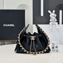 Replica qualità specchio Borsa hobo piccola Chanel 25 AS5631 Nero