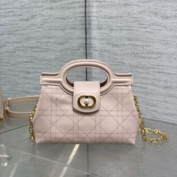 Replica Borsa a mano Dior Jolie Top Handle Mini Chain rosa Imitazioni Replica qualità specchio Borsa a mano Dior Jolie Top Handle Mini Chain rosa