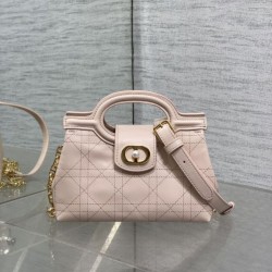 Replica qualità specchio Borsa a mano Dior Jolie Top Handle Mini Chain rosa