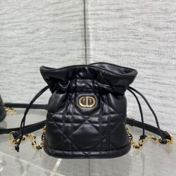 Replica qualità specchio Borsa a secchiello Dior 30 Montaigne Mini Nero