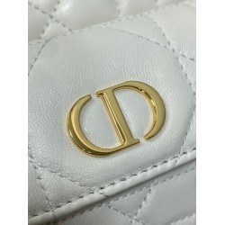 Dior piccola borsa a secchiello Dior Caro Latte Macrocannage Bianco