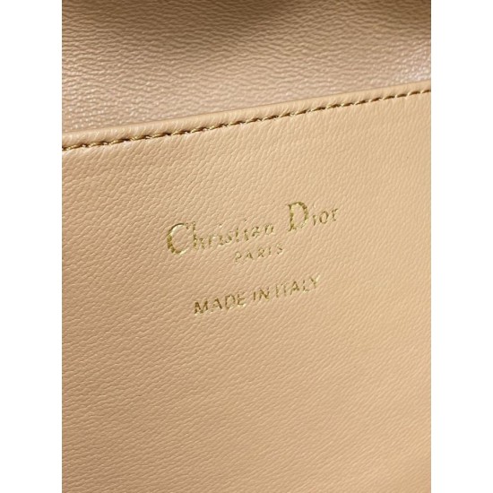 Replica qualità specchio Dior piccola borsa a secchiello Dior Caro Latte Macrocannage Marrone