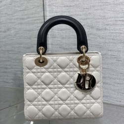 Replica Dior Lady Dior My ABCDior Borsa 1:1 piccola con manico superiore Nero/bianco Imitazioni Replica qualità specchio Dior Lady Dior My ABCDior Borsa 1:1 piccola con manico superiore Nero/bianco