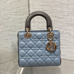 Replica Dior Lady Dior My ABCDior Borse Firmate piccola con manico superiore blu/grigio Imitazioni Replica qualità specchio Dior Lady Dior My ABCDior Borse Firmate piccola con manico superiore blu/grigio