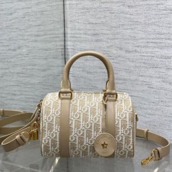 Replica qualità specchio Borsa Dior Groove 20 in tela jacquard Dior Oblique beige