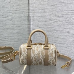 Replica qualità specchio Borsa Dior Groove 16 in tela jacquard Dior Oblique beige
