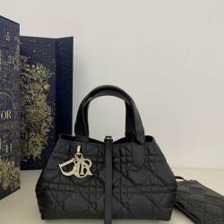Replica qualità specchio Borsa Tote Dior Toujours mini in Macrocannage nero