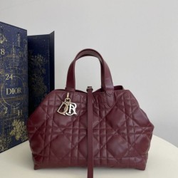Replica qualità specchio Borsa Dior Media Dior Toujours in Macrocannage bordeaux