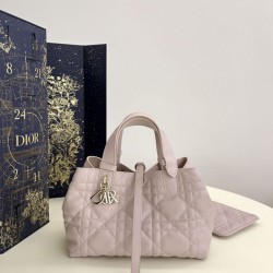 Replica qualità specchio Borsa Tote Dior Toujours mini in Macrocannage rosa